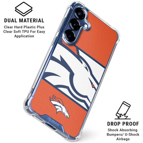 NFL Denver Broncos Zone Block Galaxy S25 Clear Case